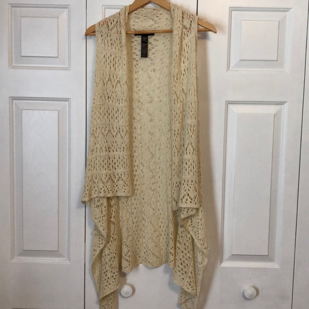 Forever21 Crochet Sleeveless Cardigan